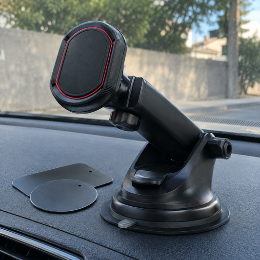 Magnetic suction cup phone mount